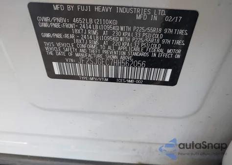 2017 Subaru Forester 2.0Xt Premium z USA, uszkodzony, nr VIN JF2SJGEC7HH562056